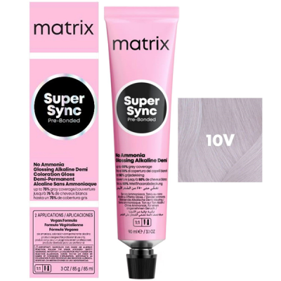Matrix Super Sync Pre-Bonded 10V - Краситель для волос безаммиачный блондин перламутровый очень светлый 90 мл