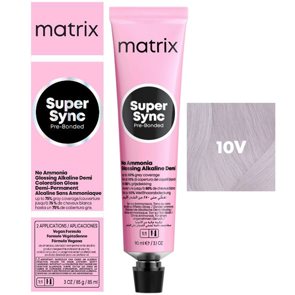Matrix Super Sync Pre-Bonded 10V - Краситель для волос безаммиачный блондин перламутровый очень светлый 90 мл