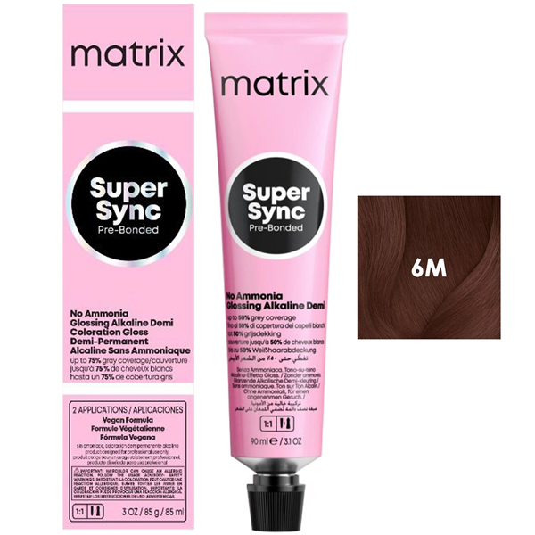 Matrix Super Sync Pre-Bonded 6M - Краситель для волос безаммиачный темный блондин мокка 90 мл