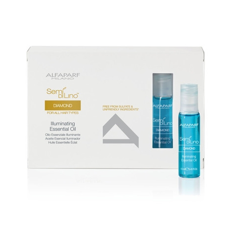 Alfaparf Semi Di Lino Diamond Illuminating Essential Oil - Масло увлажняющее и придающее блеск для нормальных волос, 12 ампул по 13 мл