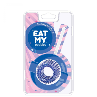 EAT MY Bobbles Huckleberry Pop - Резинки для волос "черничный леденец" 3 шт