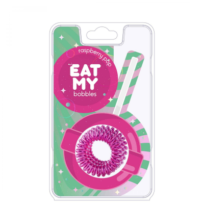 EAT MY Bobbles Raspberry Pop - Резинки для волос "малиновый леденец" 3 шт