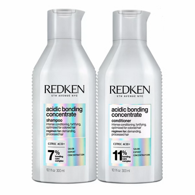 Redken Acidic Bonding Concentrate Set - Для увлажнения и восстановления всех типов поврежденных волос (шампунь 300 мл, кондиционер 300 мл)