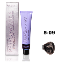 Ollin Performance Permanent Color Cream - Перманентная крем-краска для волос 5/09 светлый шатен прозрачно-зеленый 60 мл
