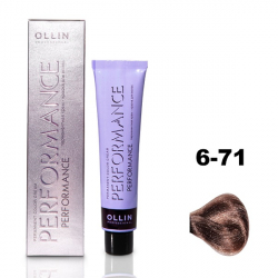 Ollin Performance Permanent Color Cream - Перманентная крем-краска для волос 6/71 темно-русый коричнево-пепельный 60 мл