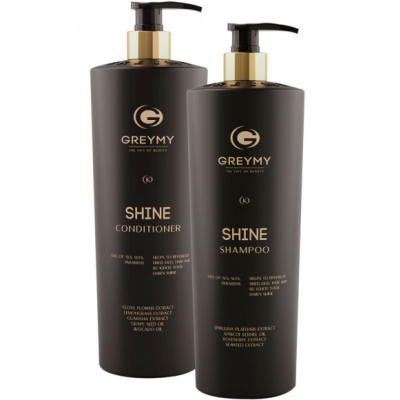 Greymy Shine Shampoo, Shine Conditioner - Комплект ухода (шампунь для блеска, кондиционер для блеска) 2*800 мл