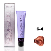 Ollin Performance Permanent Color Cream - Перманентная крем-краска для волос 6/4 темно-русый медный 60 мл