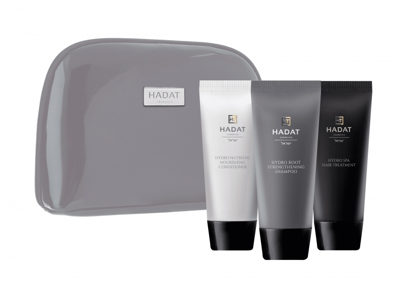 Hadat Cosmetics Hydro Hair Growth Set - Набор для роста волос (шампунь Hydro Root Strengthening Shampoo 70мл + маска Hydro Spa Hair Treatment 70мл + кондиционер Hydro Nutrient Nourishing Conditioner 70мл)
