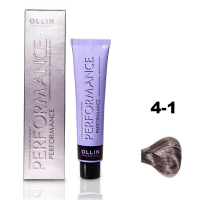 Ollin Performance Permanent Color Cream - Перманентная крем-краска для волос 4/1 шатен пепельный 60 мл