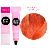 Matrix Color Sync Pre-Bonded - Краска для волос 6RC+ блондин красно-медный темный 90 мл