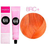 Matrix Color Sync Pre-Bonded - Краска для волос 8RC+ блондин красно-медный светлый 90 мл