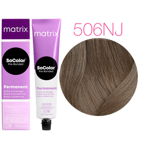 Matrix SoColor Pre-Bonded Extra Coverage - Краска для седых волос 506NJ темный блондин натуральный нефритовый 90 мл
