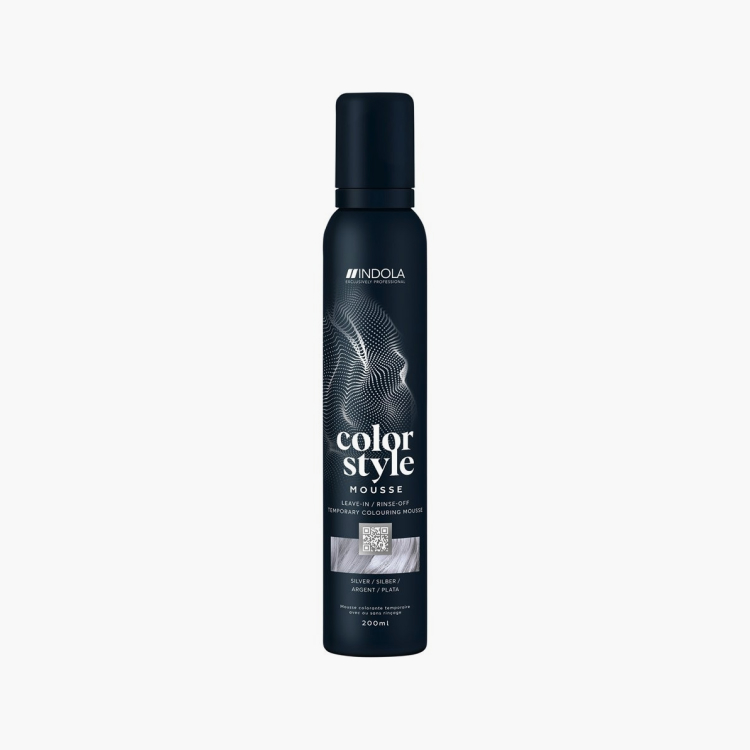 Indola Color Style Mousse Silver - Оттеночный мусс для укладки волос Серебро 200 мл 