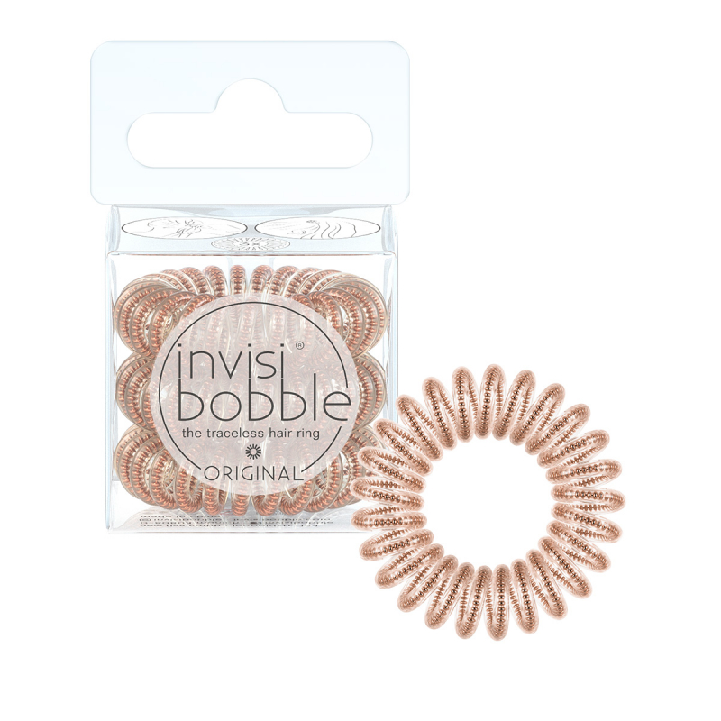 Invisibobble Original Bronze And Beads - Резинка-браслет для волос (бронзовый) 3 шт