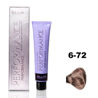 Ollin Performance Permanent Color Cream - Перманентная крем-краска для волос 6/72 темно-русый коричнево-фиолетовый 60 мл