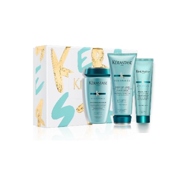 Kerastase Resistance SET 2021 - Новогодний набор для тонких и ослабленных волос (шампунь-ванна 250мл, молочко 200мл, термо-уход 150 мл)