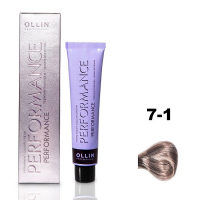 Ollin Performance Permanent Color Cream - Перманентная крем-краска для волос 7/1 русый пепельный 60 мл
