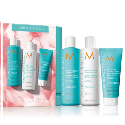 Moroccanoil Volume Spring Kit 2025 - Весенний набор для объёма волос (шампунь 250 мл+кондиционер 250 мл+маска 75 мл+набор саше гель д/душа и лосьон д/тела 10мл)