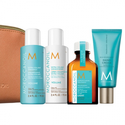 Moroccanoil Volume Kit 2024 - Дорожный набор объём (шампунь 70мл+кондиционер 70 мл+масло для волос 25мл+крем для рук 40мл)