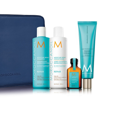 Moroccanoil Repair Kit 2023 - Праздничный набор Восстановление 2023 (шампунь 250 + кондиционер 250 + масло 25 + крем для рук 100 + косметичка)