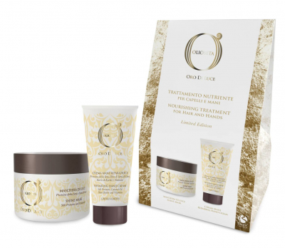 Barex Olioseta Oro Di Luce Set - Набор питательный уход для волос и кожи рук (маска блеск 200мл, крем для рук 75 мл)