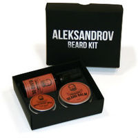 Aleksandrov Beard Kit №02 (Oil Sunset, Balm Sunset, Wax Mild Sunset) - Набор для ухода за бородой: масло, бальзам и воск