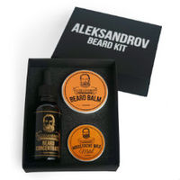 Aleksandrov Beard Kit №05 (Oil BC Glühwein, Balm Sunrise, Wax Mild Sunrise) - Набор для стимуляции роста бороды