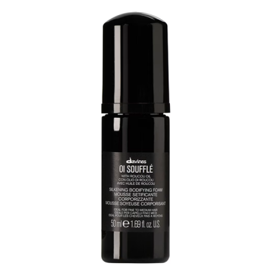 Davines OI Essential Haircare Souffle Silkening Bodifying Foam - Уплотняющая пенка для абсолютного блеска волос 50 мл