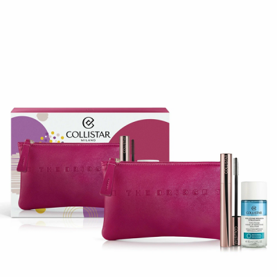 Collistar Make Up Mascara Infinito No.00 extra black - Набор (тушь для ресниц 11 мл+двухфазное средство для снятия макияжа 35 мл+косметичка)