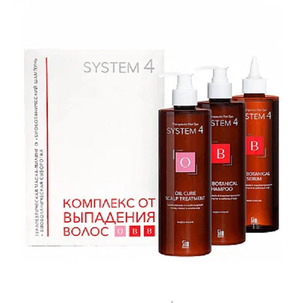 Sim System 4 Maxi - Комплекс от выпадения волос (биоботанический шампунь 500 мл + биоботаническая сыворотка 500 мл + терапевтическая маска 500 мл)