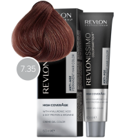Revlon Revlonissimo High Coverage NMT - Перманентная краска для седых волос №7-35 янтарный блондин  60 мл  