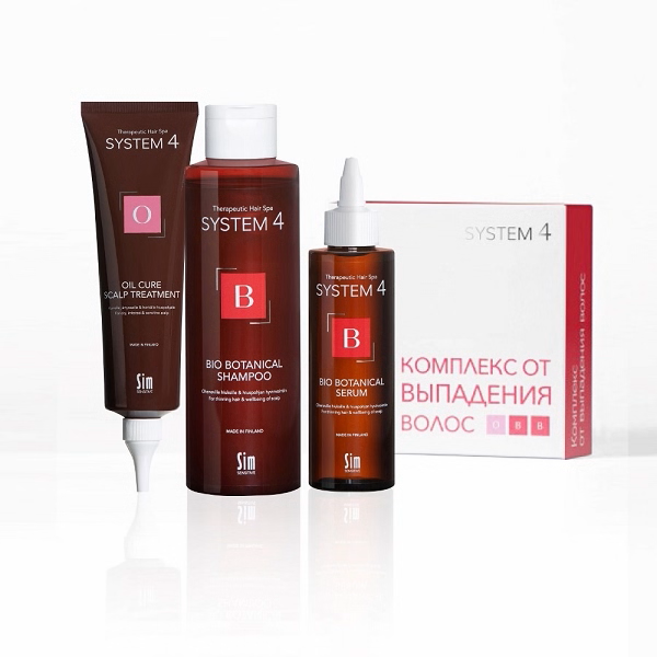 Sim System 4 - Комплекс от выпадения волос (биоботанический шампунь 250 мл + биоботаническая сыворотка 150 мл + терапевтическая маска 150 мл)