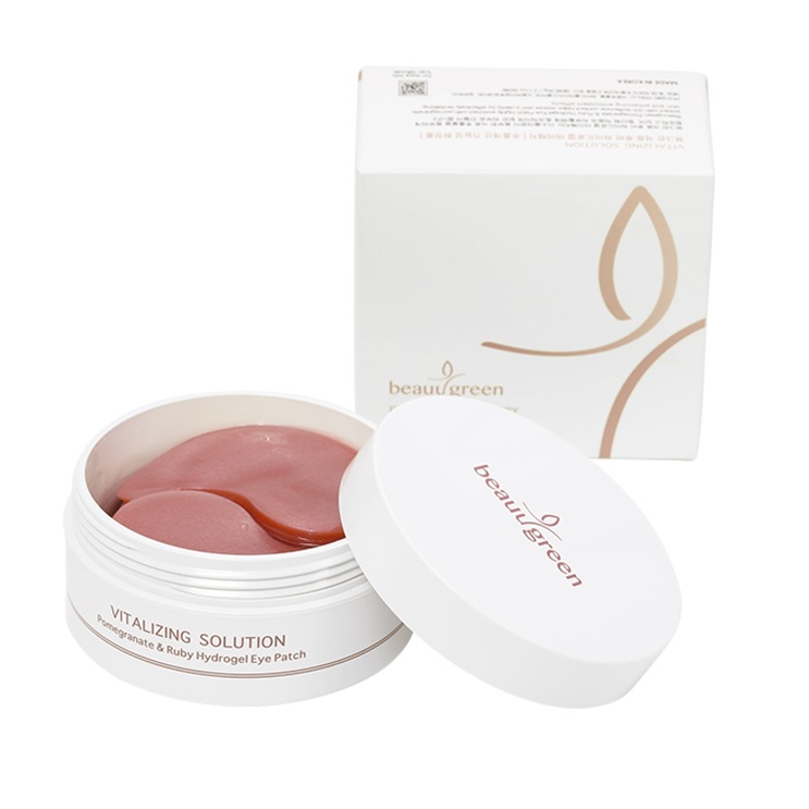BeauuGreen Vitalizing Solution Pomegranate And Ruby Hydrogel Eye Patch - Гидрогелевые патчи для кожи вокруг глаз с экстрактом граната и рубиновой пудрой 60*4 г
