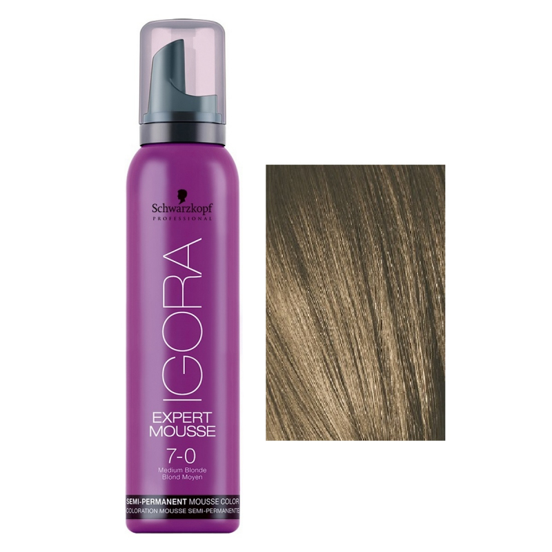 Schwarzkopf Professional Igora Expert Mousse - Тонирующий мусс для волос 7-0 средний русый 100 мл