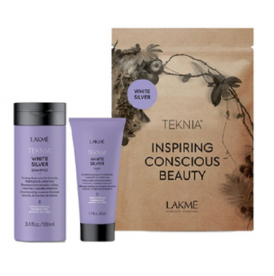 Lakme Teknia White Silver Set - Набор для нейтрализации желтого оттенка волос (шампунь 100 мл, маска 50 мл)