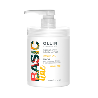 Ollin Basic Line Argan Oil Shine & Brilliance Mask - Маска для сияния и блеска с аргановым маслом 650 мл