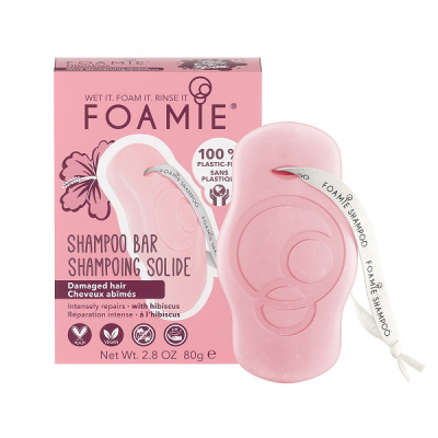 Foamie Hibiskiss - Твердый шампунь для поврежденных волос 108 гр