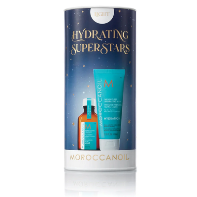 Moroccanoil Stocking Stuffer Light 2022 - Набор (восстанавливающее масло 25 мл, интенсивно увлажняющая маска 75 мл)
