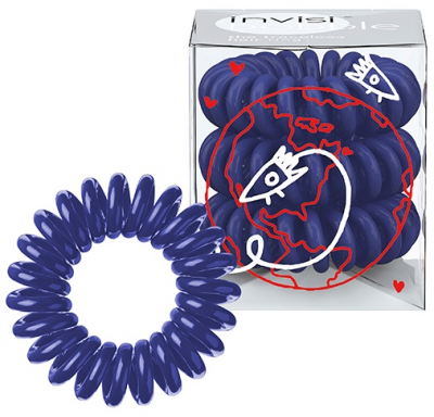 Invisibobble Universal Blue - Резинка-браслет для волос (темно-синяя) 3 шт