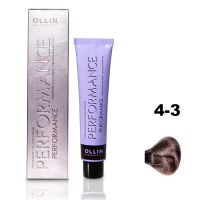 Ollin Performance Permanent Color Cream - Перманентная крем-краска для волос 4/3 шатен золотистый 60 мл