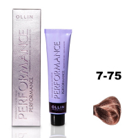 Ollin Performance Permanent Color Cream - Перманентная крем-краска для волос 7/75 русый коричнево-махагоновый 60 мл