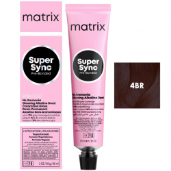 Matrix Super Sync Pre-Bonded 4BR - Краситель для волос безаммиачный шатен коричнево-красный 90мл